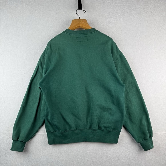 90s Vintage LL Bean X Russell Athletic Men's Large Green Henley Sweatshirt USA - Picture 6 of 14
